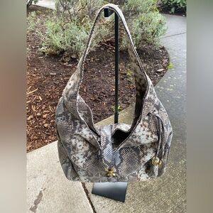 G.I.L.I. Snake Print Hobo Bag - Black and Brown